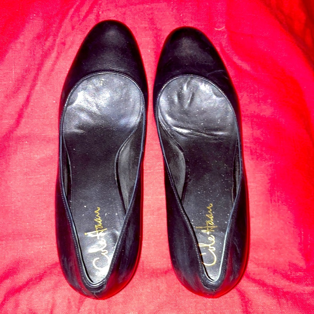 Cole Haan black leather pumps with 2.5 inch heel